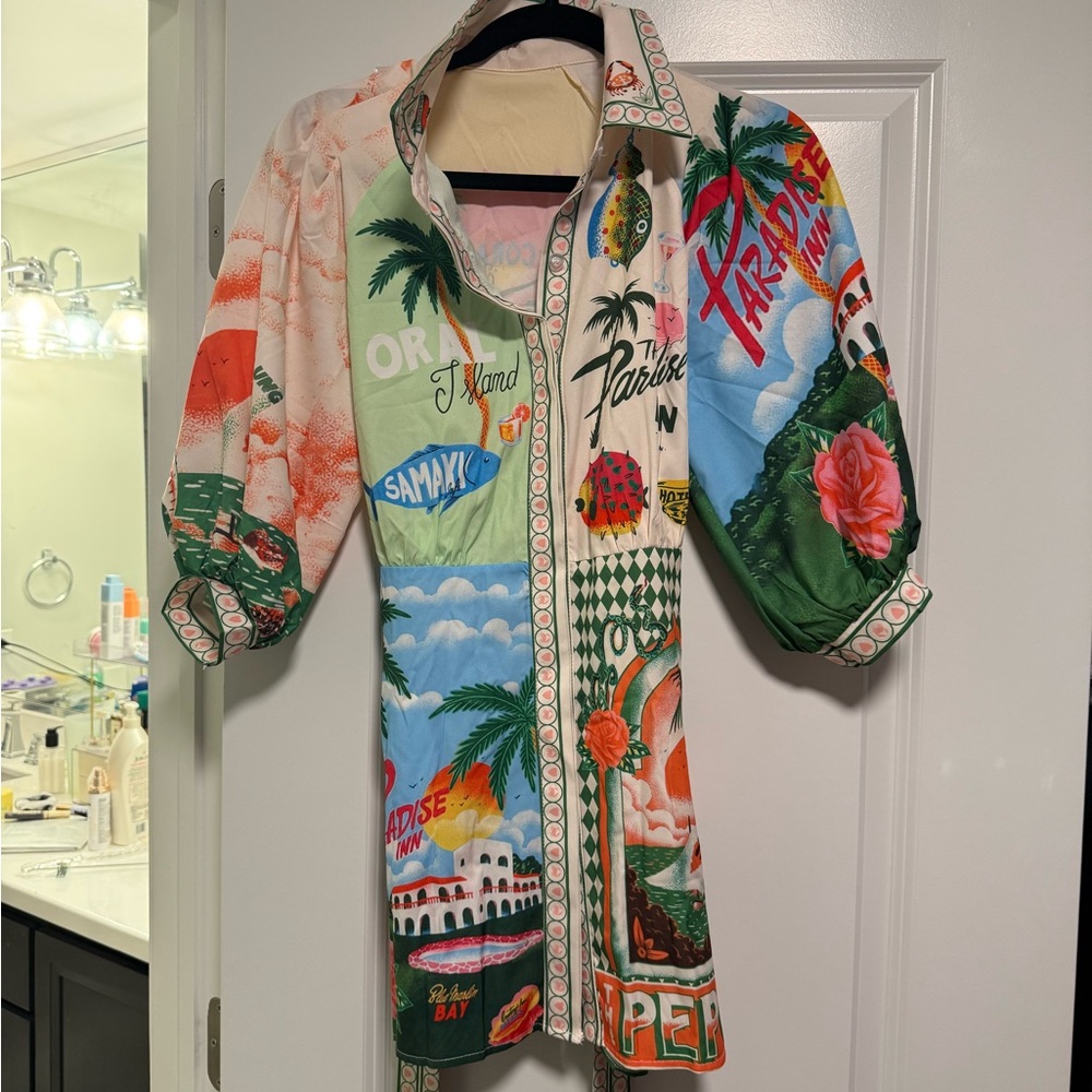 Colorful Graphic Print Dress